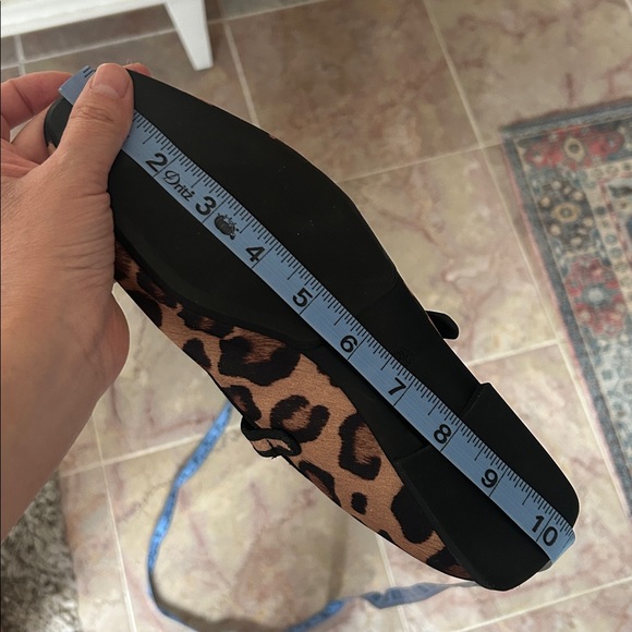 Zara Leopard Animal Print Mary Jane Flats Casual Square Toe Size 38 - Picture 12 of 16